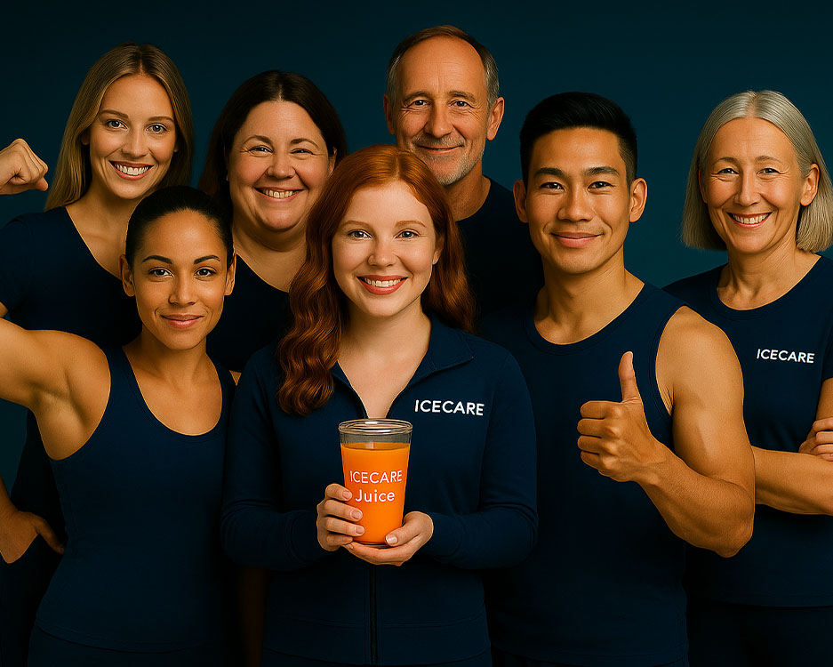 Mehrere Mitglieder versammeln sich zum Team Event von IceCare